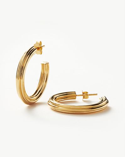 Ridge Medium Hoop Earrings | 18ct Gold Plated - Missoma - Modalova