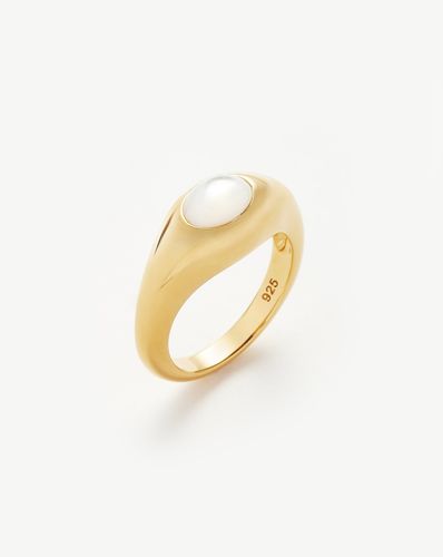 Savi Sculptural Gemstone Stacking Ring | 18ct Gold Vermeil/Mother of Pearl - Missoma - Modalova