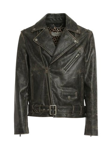 Golden collection leather jacket with distressed treatment - - Man - Golden Goose Deluxe Brand - Modalova