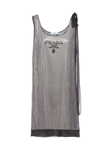 Chiffon dress with micro studs - Woman - Prada - Modalova