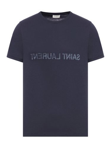 Reverse logo-print cotton T-shirt - - Man - Saint Laurent - Modalova