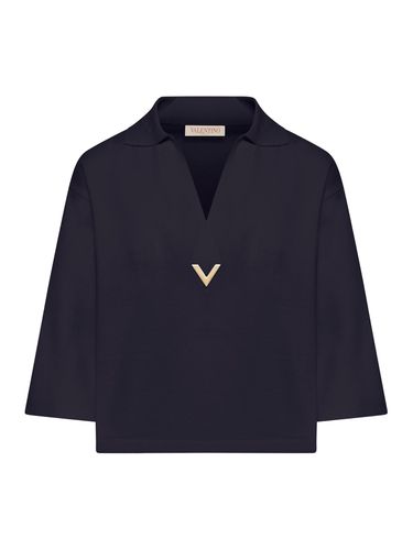 Knitted polo shirt - - Woman - Valentino Garavani - Modalova