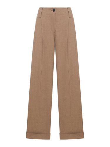 MELANGE DRAPEY MID-WAISTED PLEATED PANTS - Woman - Ganni - Modalova