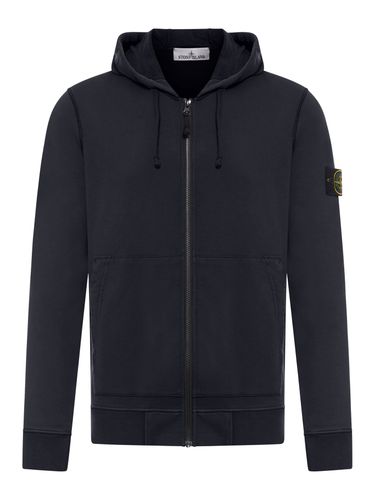 COTTON ZIP-UP SWEATSHIRT WITH COMPASS APPLICATION - Man - Stone Island - Modalova