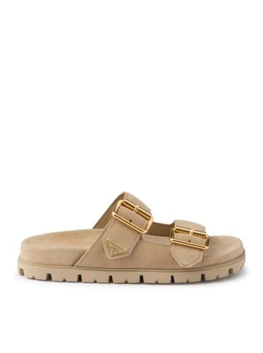 SUEDE SLIDER SANDALS - Woman - Prada - Modalova