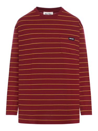 STRIPED JERSEY T-SHIRT - Unisex - Miu Miu - Modalova