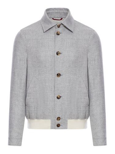 LINEN, WOOL AND SILK BLOUSON - Man - Brunello Cucinelli - Modalova