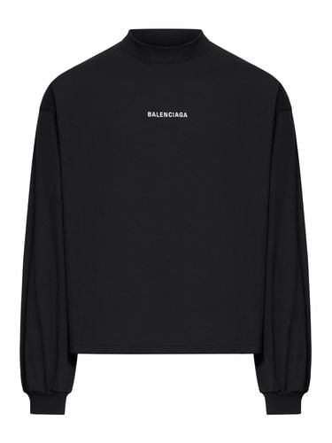 BACK CROPPED LONG SLEEVE T-SHIRT FOR WOMEN IN /WHITE - Unisex - Balenciaga - Modalova