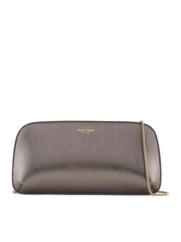 HORIZONTAL CLUTCH THE FIRST IN LAMINATED LEATHER - Woman - Giorgio Armani - Modalova