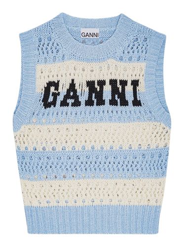 COTTON MIX STRIPED VEST - Woman - Ganni - Modalova