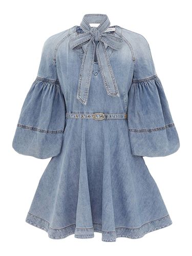 MINI DENIM DRESS WITH NECK TIES - Woman - Zimmermann - Modalova