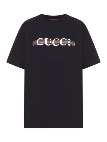 PRINTED COTTON JERSEY T-SHIRT - Woman - Gucci - Modalova