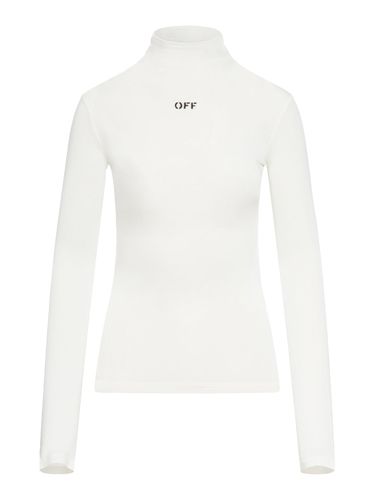 Tight-fitting sweater in technical fabric - Off- - Woman - Off-white - Modalova