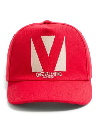 CHEZ VALENTINO COTTON BASEBALL CAP WITH EMBROIDERY - Man - Valentino Garavani - Modalova