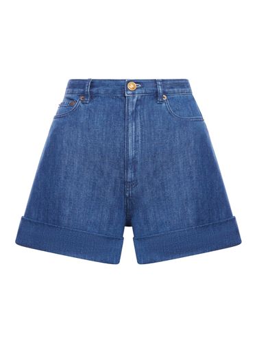 DENIM WAISTED SHORTS - Woman - Valentino Garavani - Modalova