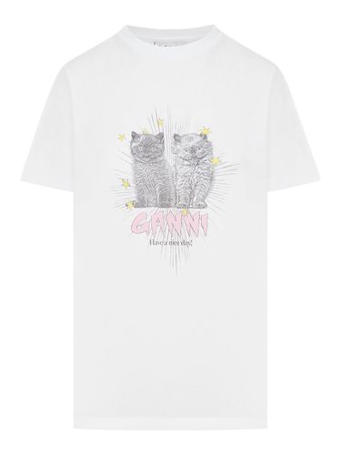 BASIC JERSEY KITTENS RELAXED T-SHIRT - Woman - Ganni - Modalova