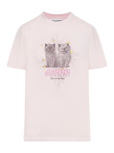 BASIC JERSEY KITTENS RELAXED T-SHIRT - Woman - Ganni - Modalova