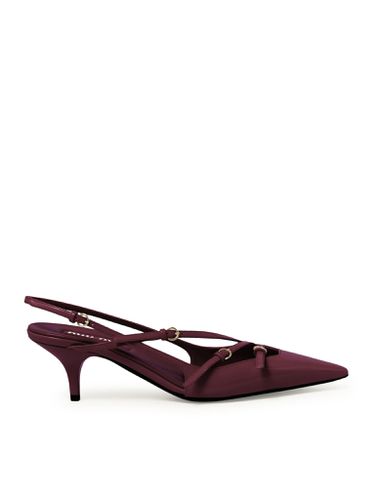 Patent leather slingback pumps with buckles - Woman - Miu Miu - Modalova