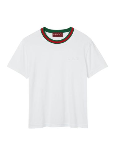 JERSEY T-SHIRT WITH WEB - Woman - Gucci - Modalova