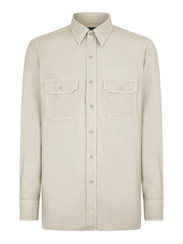 FLUID LIGHT TWILL MILITARY SHIRT - Man - Tom Ford - Modalova