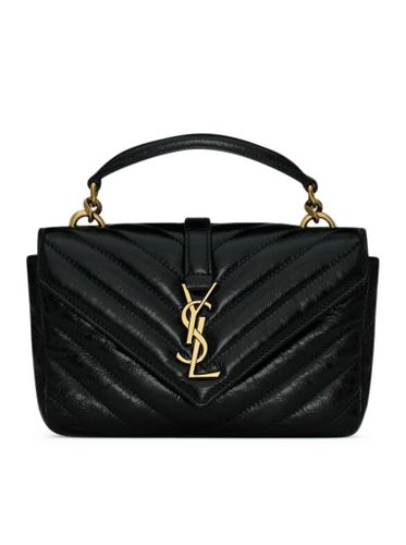 COLLEGE MINI CHAIN ??BAG IN SHINY CRAQUELÉ LEATHER - Woman - Saint Laurent - Modalova