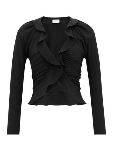 RUFFLED BLOUSE IN SILK CRÊPE DE CHINE - Woman - Saint Laurent - Modalova