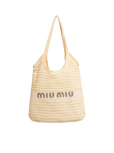 Straw shopping bag - - Woman - Miu Miu - Modalova