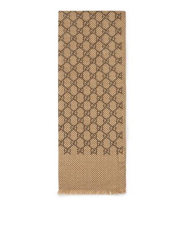 SILK AND WOOL STOLE WITH CHECKERED GG - - Woman - Gucci - Modalova