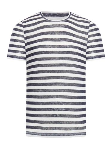 Striped t-shirt - 120% Lino - Man - 120% Lino - Modalova