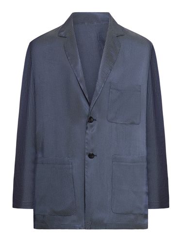 Single-breasted jacket in ASV jacquard viscose blend - - Man - Giorgio Armani - Modalova