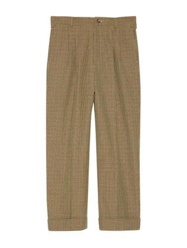 CHECKED WOOL TROUSERS WITH PATCH - - Man - Gucci - Modalova