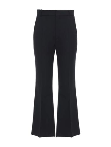 Cropped bootcut suede pants
