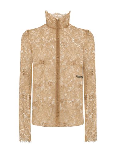 Sheer-lace high-neck blouse - - Woman - Dolce & Gabbana - Modalova