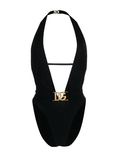One-piece swimsuit with logo plaque - - Woman - Dolce & Gabbana - Modalova