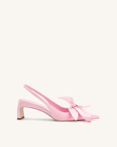 Queena Floral Appliques Slingback Pumps - Pink - JW PEI - Modalova