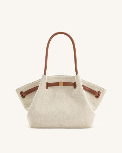 Hana Medium Tote Bag - Brown Canvas - JW PEI - Modalova