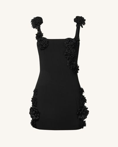 Elaina Black Rosette Applique Mini Dress - Black - JW PEI - Modalova