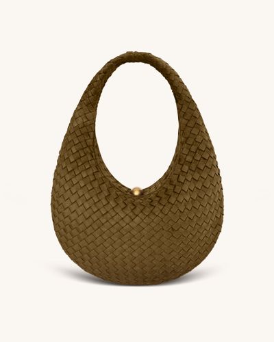 Nola Faux Suede Woven Hobo Shoulder Bag - Olive Green - JW PEI - Modalova