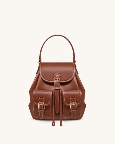 Harper Buckle Pocket Backpack - Dark Brown - JW PEI - Modalova