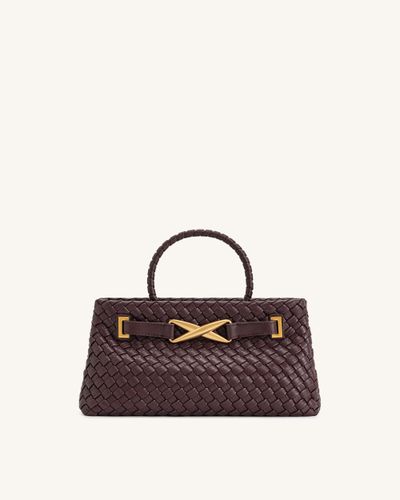 Elora Woven Tote Bag - Deep Burgundy - JW PEI - Modalova