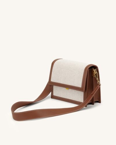 Mini Flap Bag - Beige Canvas - JW PEI - Modalova