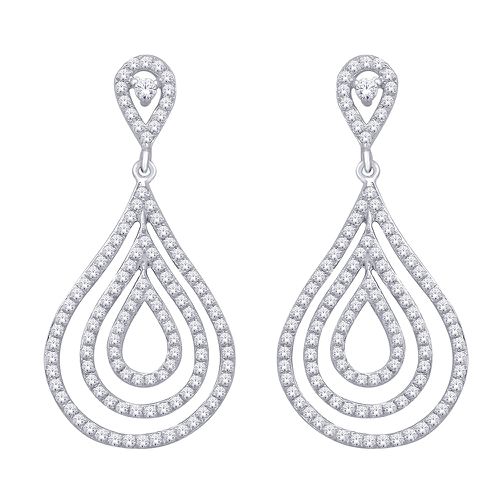 K White Gold 9/10 Ct.Tw. Diamond Fashion Earrings - Star Significance - Modalova