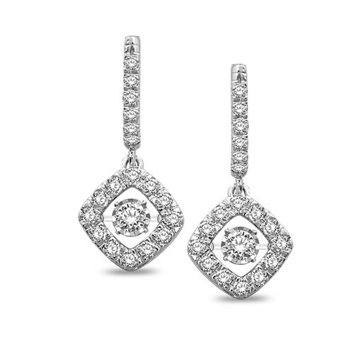 K White Gold 1 1/4 Ct.Tw Moving Diamond Earrings - Star Significance - Modalova