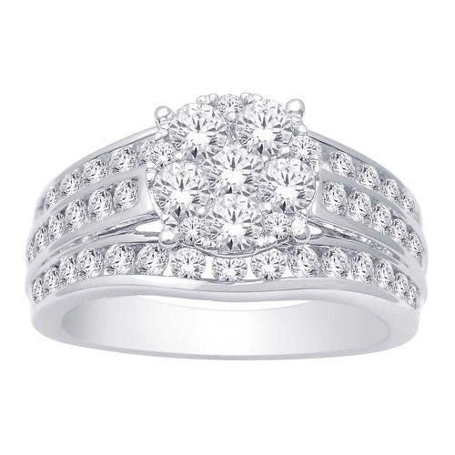 K White Gold 3 Ct.Tw. Diamond Flower Ladies Ring - Star Significance - Modalova