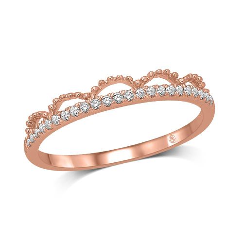 K Rose Gold 1 1/10 Ct.Tw.Diamond Stackable Band - Star Significance - Modalova