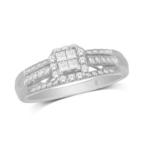K White Gold 1/2 Ct.Tw.Diamond Fashion Invisible Ring - Star Significance - Modalova