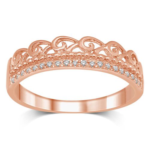 K Rose Gold 2/5 Ct.Tw.Diamond Stackable Band - Star Significance - Modalova