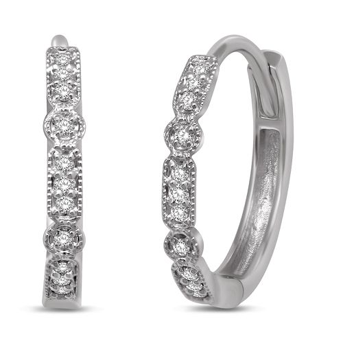 K White Gold 1/10 Ct.Tw. Diamond Stackable Earrings - Star Significance - Modalova
