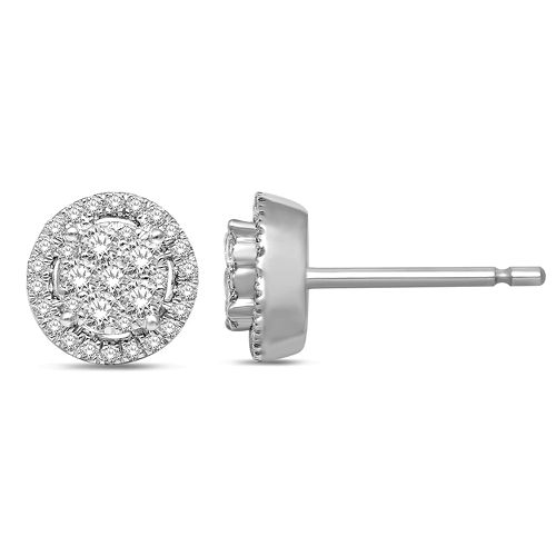 K White Gold 3/4 Ct.Tw. Diamond Flower Stud Earrings - Star Significance - Modalova