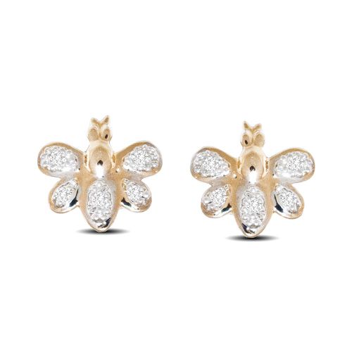 K Yellow Gold 1/20 Ct.Tw.Diamond Buttefly Earrings - Star Significance - Modalova